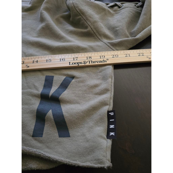 Women's PINK Victoria's Secret Olive Green Cropped Hoodie XS - Picture 4 of 8